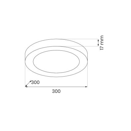 LED-taklampa EVORA LED/24W/230V 3000/4000/6000K Ø 30 cm svart