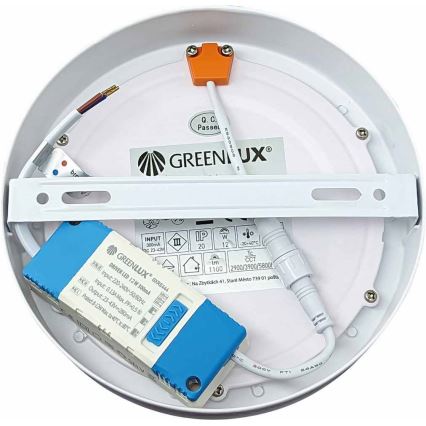 LED taklampa FENIX LED/12W/230V 2900/3900/5800K diameter 16,8 cm vit