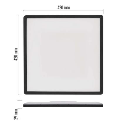 LED taklampa FLORI LED/22W/230V 4000K svart 42x42 cm