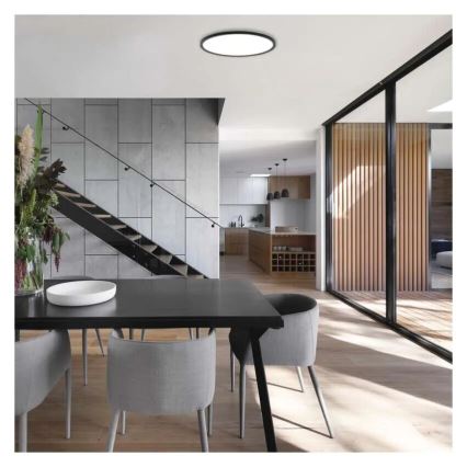 LED taklampa FLORI LED/22W/230V 4000K svart diameter 42 cm
