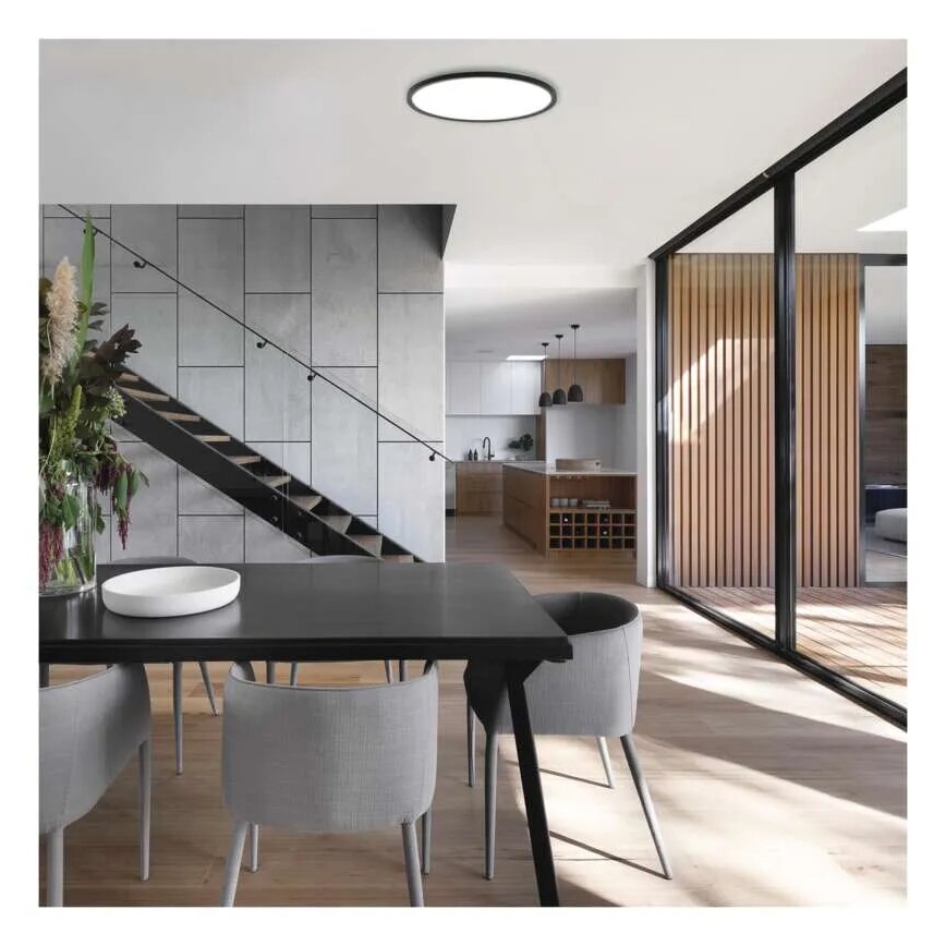 LED taklampa FLORI LED/22W/230V 4000K svart diameter 42 cm