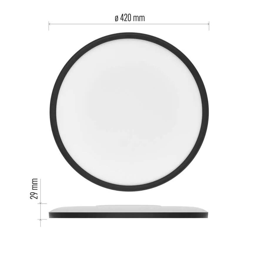 LED taklampa FLORI LED/22W/230V 4000K svart diameter 42 cm