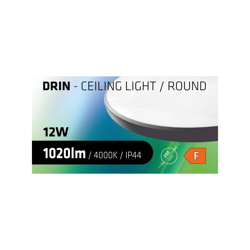 LED taklampa för badrum CIRCLE LED/12W/230V 4000K diameter 25 cm IP44 svart