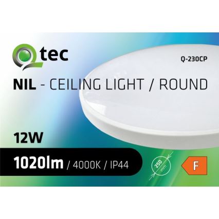 LED taklampa för badrum CIRCLE LED/12W/230V 4000K diameter 25 cm IP44 vit