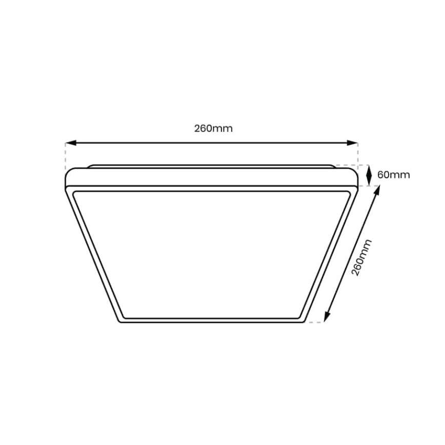 LED taklampa för badrum DABAR LED/11W/230V 4000K 26x26 cm IP44