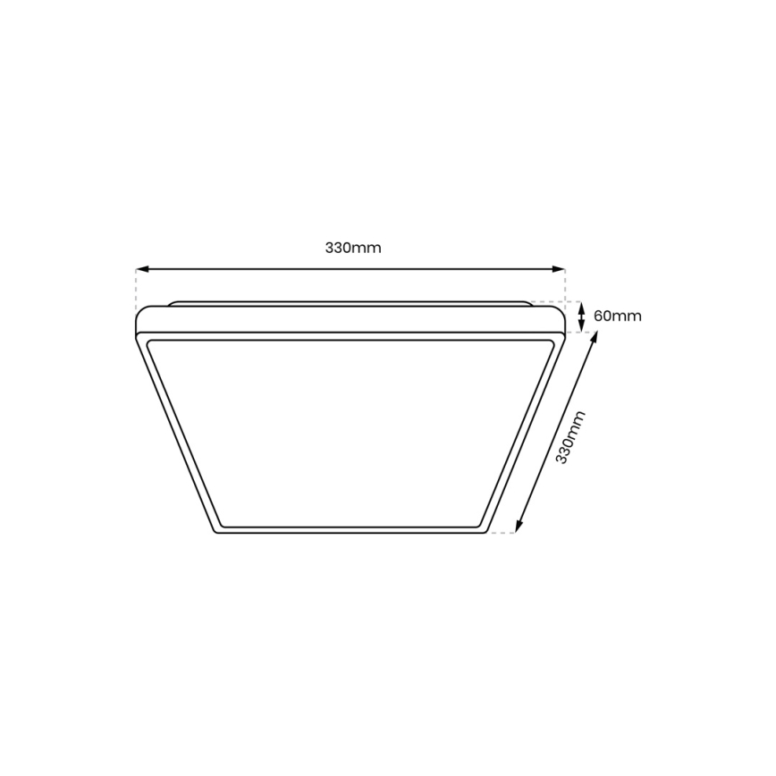 LED taklampa för badrum DABAR LED/17W/230V 4000K 33x33 cm IP44