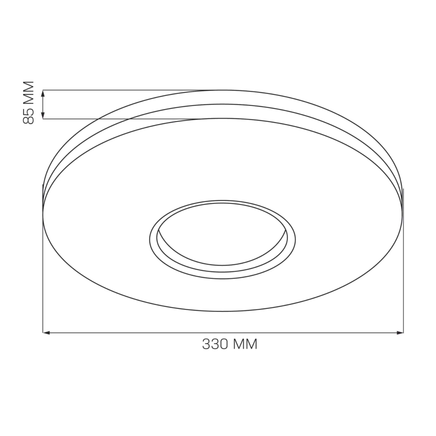 LED taklampa för badrum DETROIT LED/18W/230V diameter 33 cm IP44