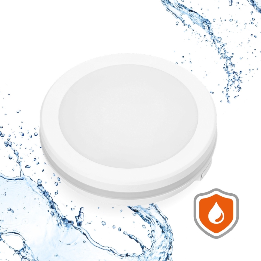 LED taklampa för badrum LED/12W/230V 3000/4000/6500K IP65 diameter 20 cm vit