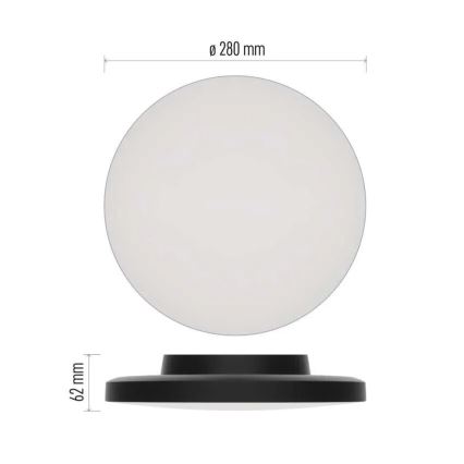 LED taklampa för badrum LED/15W/230V 3000/4000/5700K IP55 svart