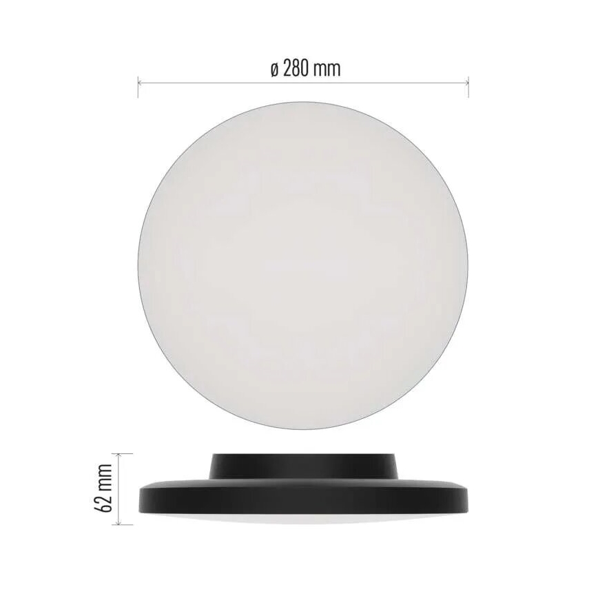 LED taklampa för badrum LED/15W/230V 3000/4000/5700K IP55 svart