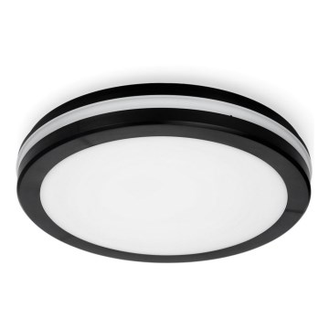 LED taklampa för badrum LED/18W/230V 3000/4000/6500K IP65 diameter 30 cm svart