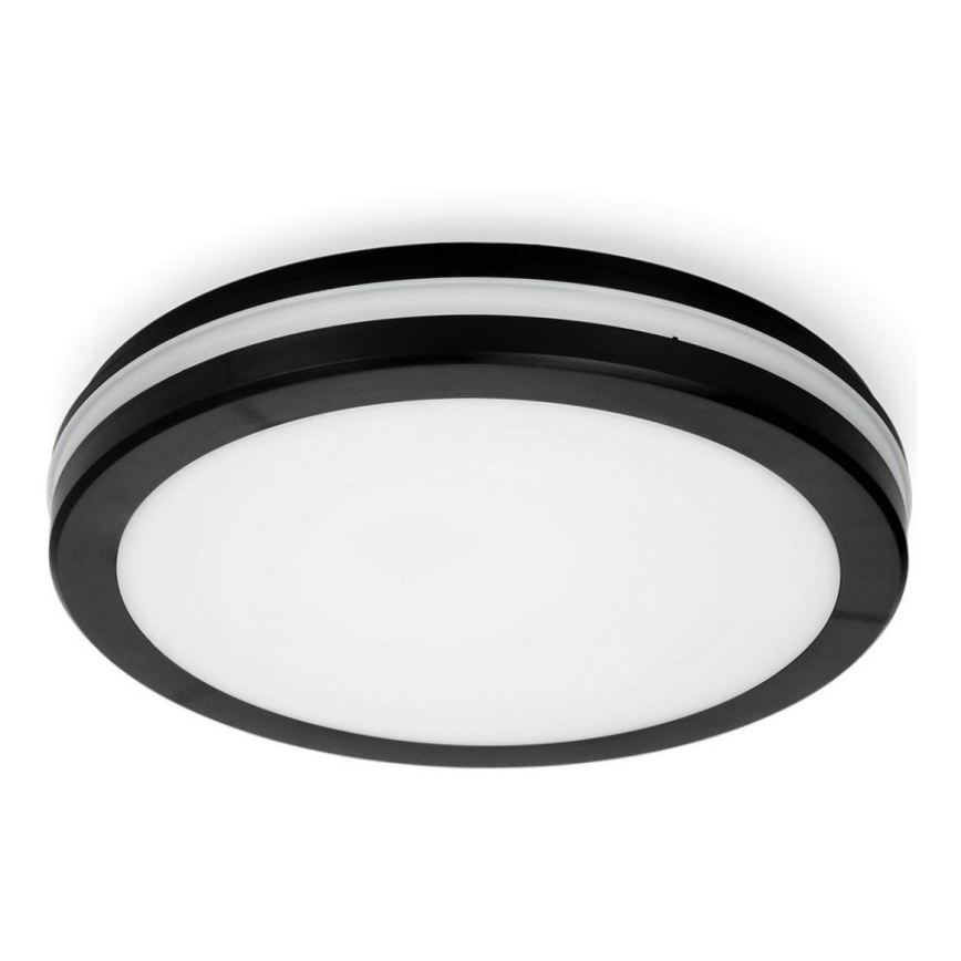 LED taklampa för badrum LED/18W/230V 3000/4000/6500K IP65 diameter 30 cm svart