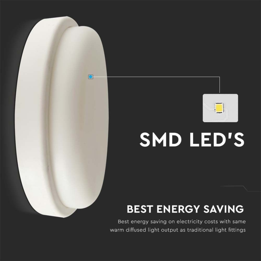 LED taklampa för badrum LED/18W/230V 3000K IP54