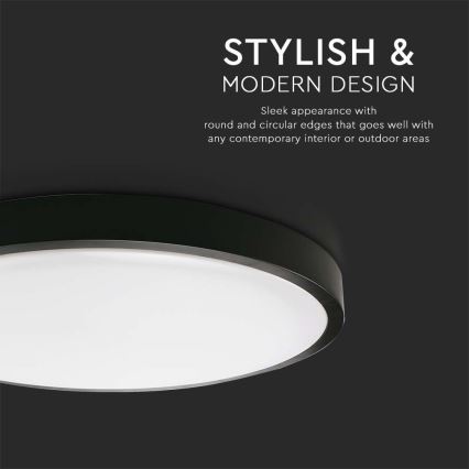 LED taklampa för badrum LED/18W/230V 4000K IP44 svart