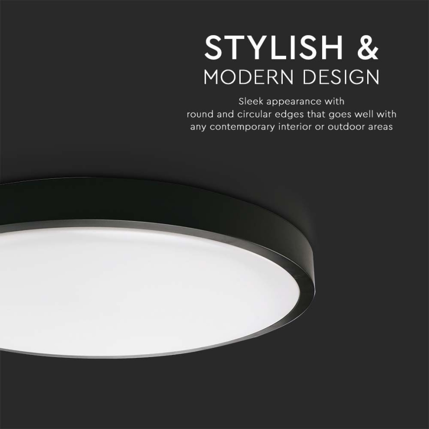 LED taklampa för badrum LED/18W/230V 4000K IP44 svart