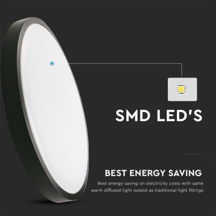 LED taklampa för badrum LED/18W/230V 4000K IP44 svart