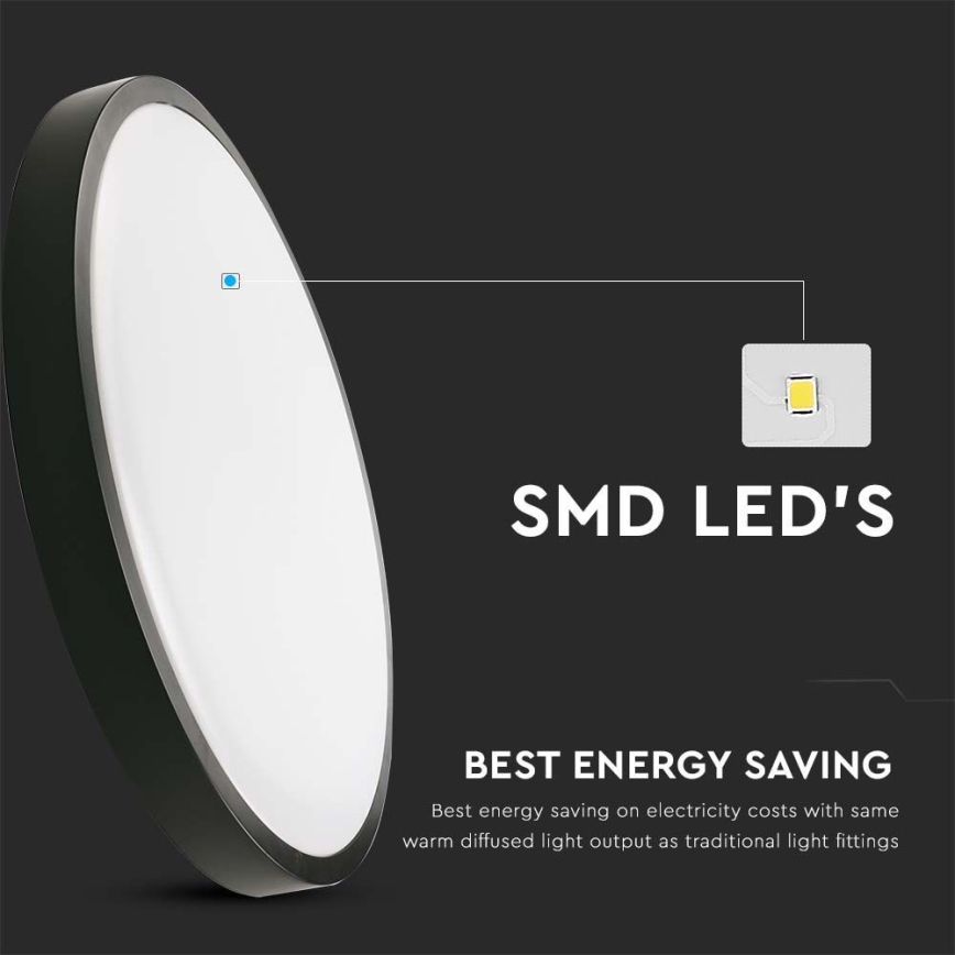 LED taklampa för badrum LED/18W/230V 4000K IP44 svart