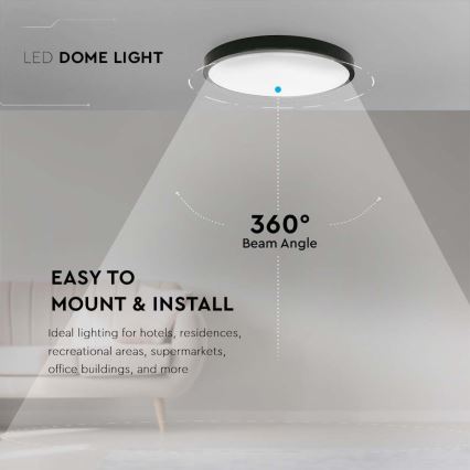 LED taklampa för badrum LED/18W/230V 4000K IP44 svart