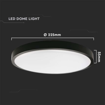 LED taklampa för badrum LED/18W/230V 4000K IP44 svart
