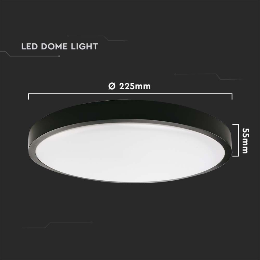 LED taklampa för badrum LED/18W/230V 4000K IP44 svart