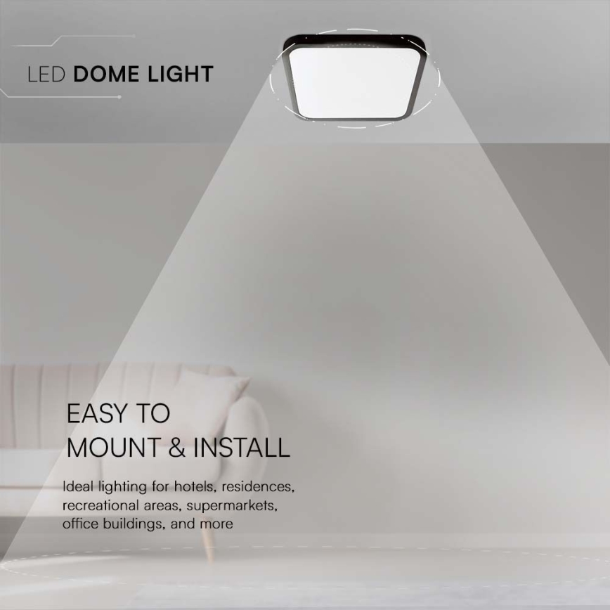 LED taklampa för badrum LED/18W/230V 4000K IP44 svart