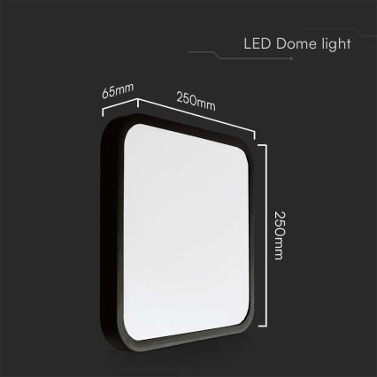 LED taklampa för badrum LED/18W/230V 4000K IP44 svart