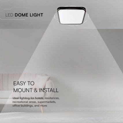 LED taklampa för badrum LED/18W/230V 6500K IP44 svart