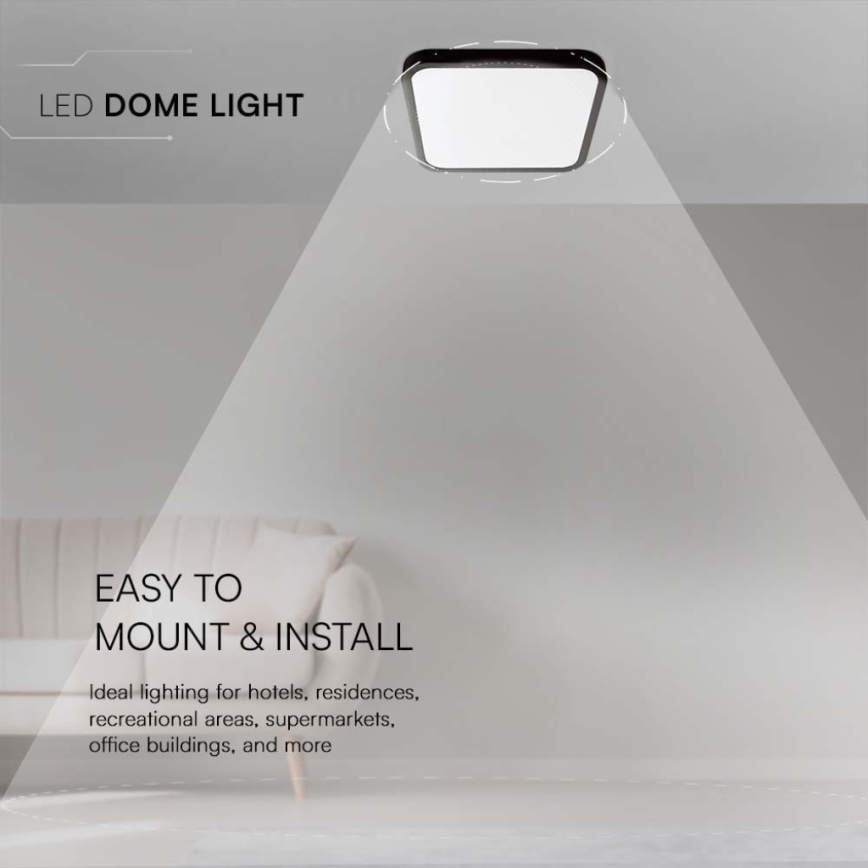 LED taklampa för badrum LED/18W/230V 6500K IP44 svart