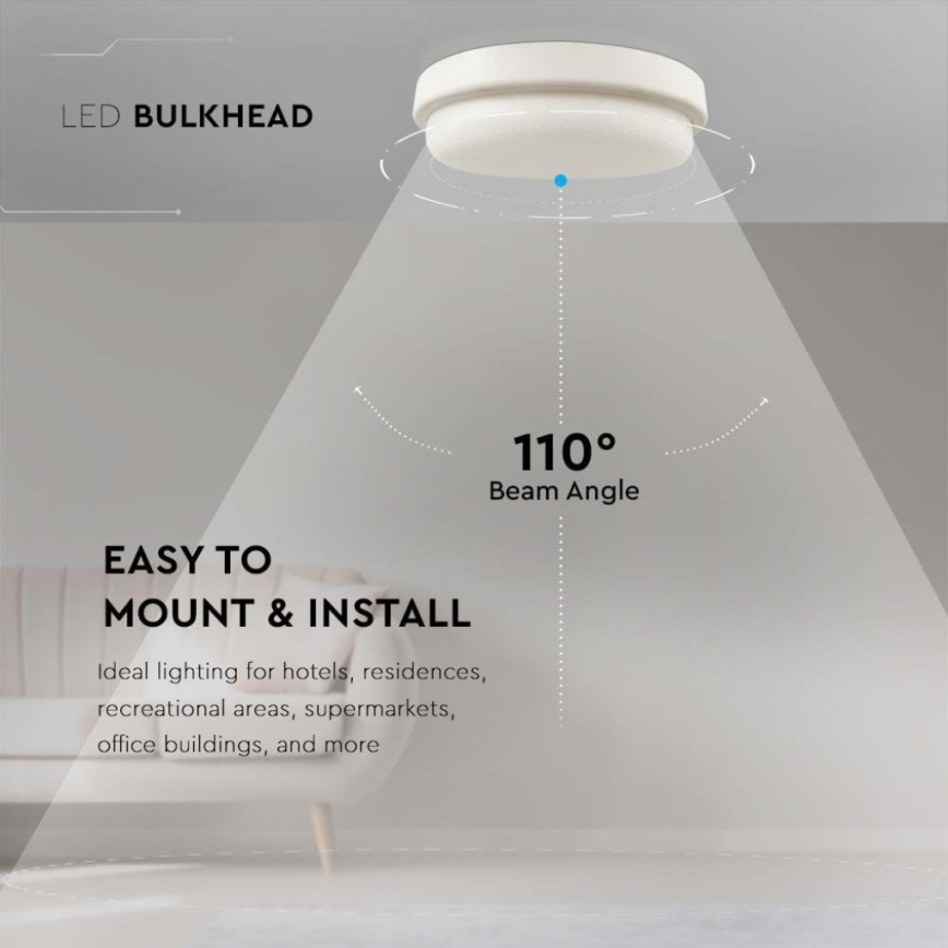 LED taklampa för badrum LED/18W/230V 6500K IP54