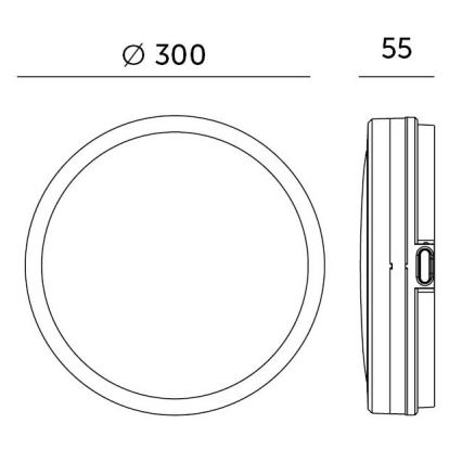 LED taklampa för badrum LED/18W/230V 3000/4000/6500K IP65 diameter 30 cm svart