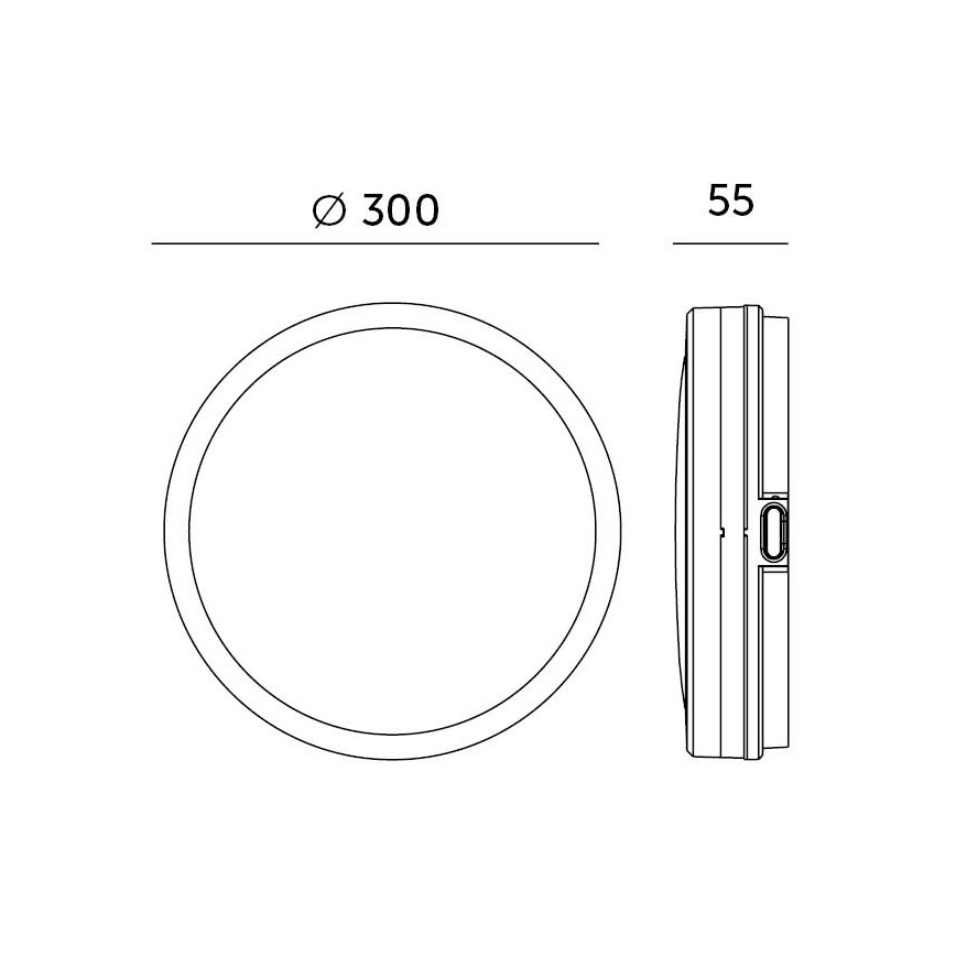 LED taklampa för badrum LED/18W/230V 3000/4000/6500K IP65 diameter 30 cm svart