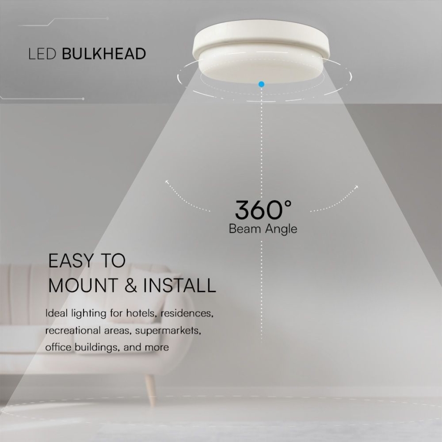 LED taklampa för badrum LED/24W/230V 4000K IP54 diameter 24 cm