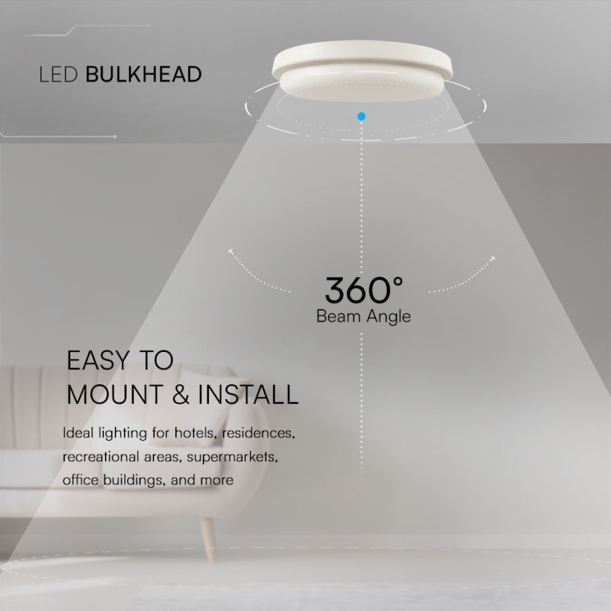LED taklampa för badrum LED/24W/230V 6500K IP54 diameter 24 cm