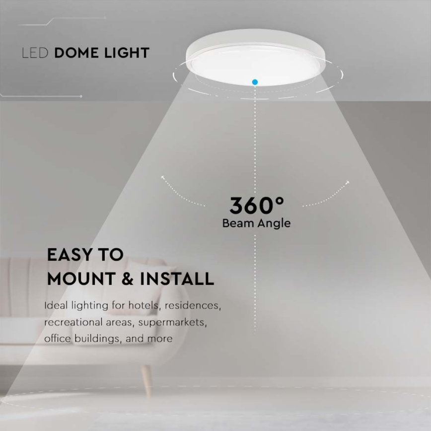 LED taklampa för badrum LED/30W/230V 3000K IP44 diameter 42 cm vit