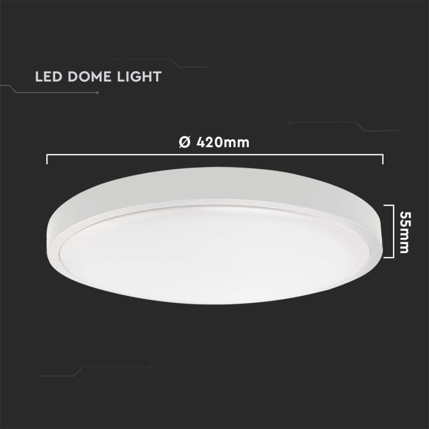 LED taklampa för badrum LED/30W/230V 3000K IP44 diameter 42 cm vit