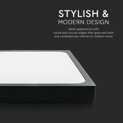 LED taklampa för badrum LED/30W/230V 4000K IP44 42x42 cm svart