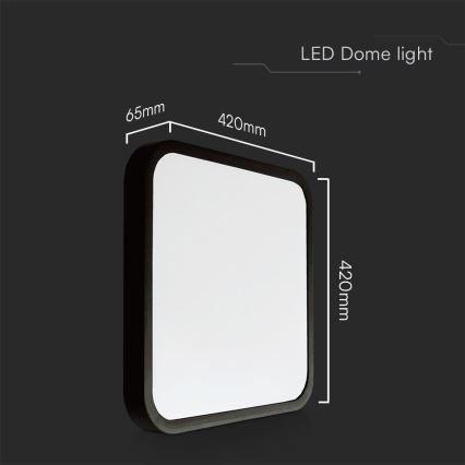 LED taklampa för badrum SAMSUNG CHIP LED/48W/230V IP44 4000K 42x42 cm svart