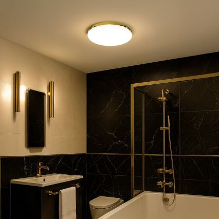 LED taklampa för badrum MAYA LED/15W/230V diameter 33 cm IP44 guld