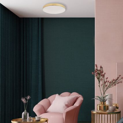 LED taklampa för badrum MAYA LED/15W/230V diameter 33 cm IP44 guld