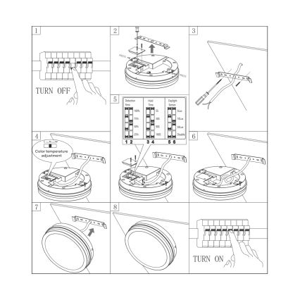 LED taklampa för badrum med sensor ELLÉ LED/24W/230V 3000/4000/6500K diameter 26 cm IP54 antracit