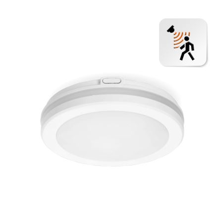 LED taklampa för badrum med sensor LED/12W/230V 3000/4000/6500K IP65 diameter 20 cm vit + fjärrkontroll