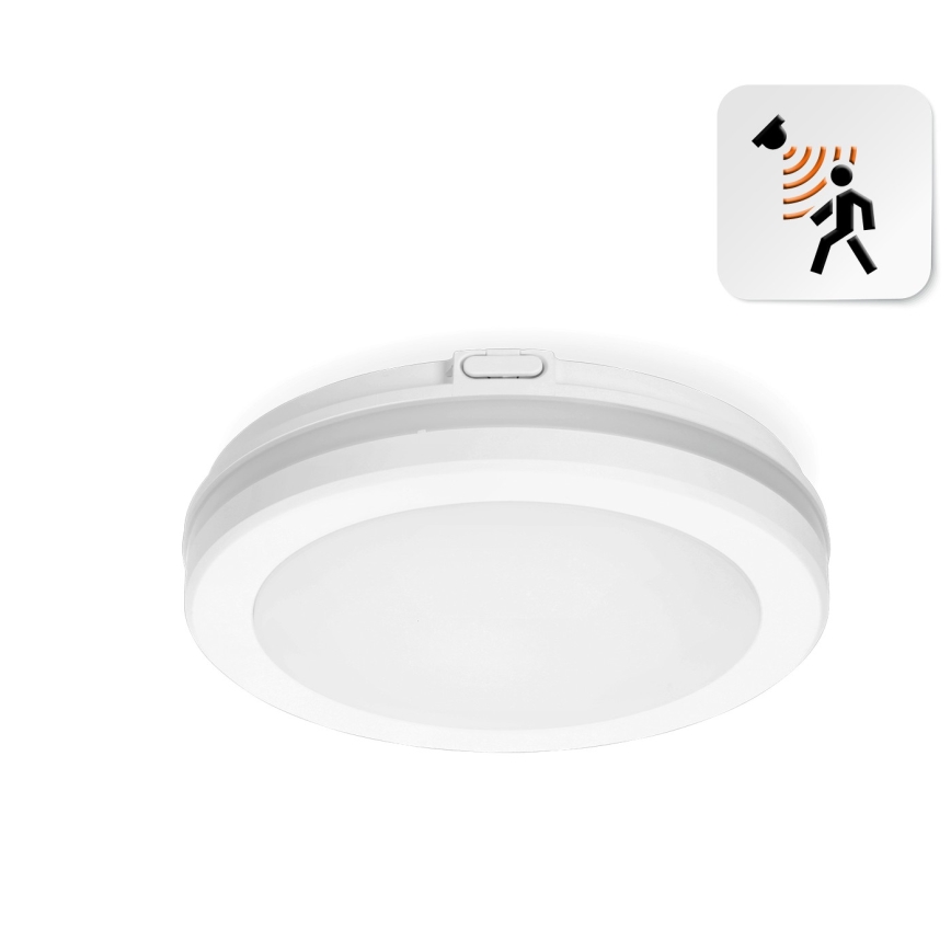 LED taklampa för badrum med sensor LED/12W/230V 3000/4000/6500K IP65 diameter 20 cm vit + fjärrkontroll
