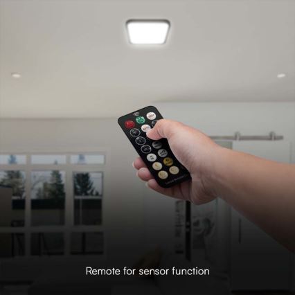LED taklampa för badrum med sensor LED/18W/230V 4000K IP44 svart + fjärrkontroll