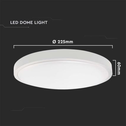 LED taklampa för badrum med sensor LED/18W/230V 4000K IP44 diameter 22,5 cm vit
