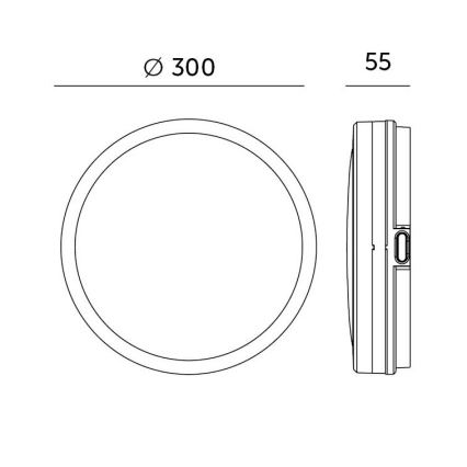 LED taklampa för badrum med sensor LED/18W/230V 3000/4000/6500K IP65 diameter 30 cm svart + fjärrkontroll