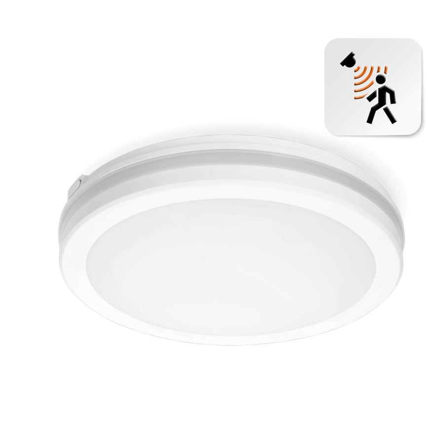 LED taklampa för badrum med sensor LED/18W/230V 3000/4000/6500K IP65 diameter 30 cm vit + fjärrkontroll