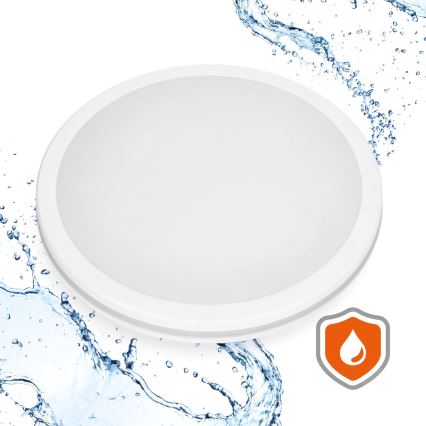 LED taklampa för badrum med sensor LED/18W/230V 3000/4000/6500K IP65 diameter 30 cm vit + fjärrkontroll