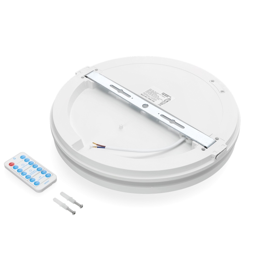 LED taklampa för badrum med sensor LED/18W/230V 3000/4000/6500K IP65 diameter 30 cm vit + fjärrkontroll