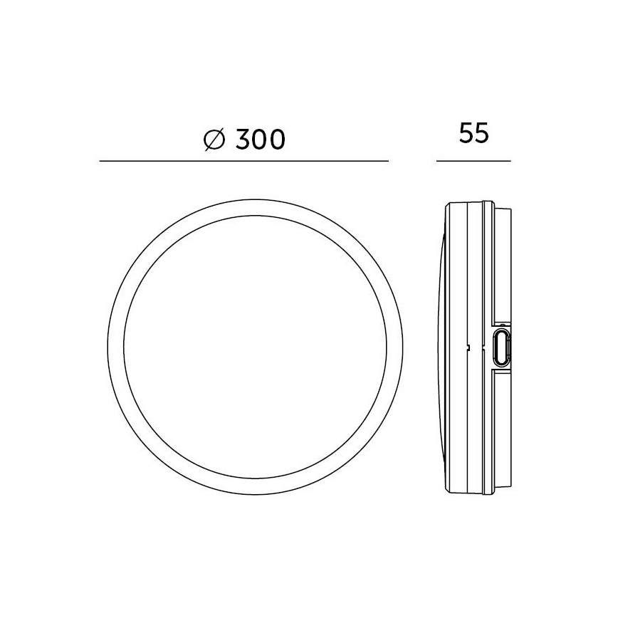 LED taklampa för badrum med sensor LED/18W/230V 3000/4000/6500K IP65 diameter 30 cm vit + fjärrkontroll