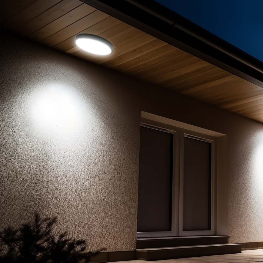LED taklampa för badrum med sensor LED/24W/230V 4000K IP44 svart + fjärrkontroll